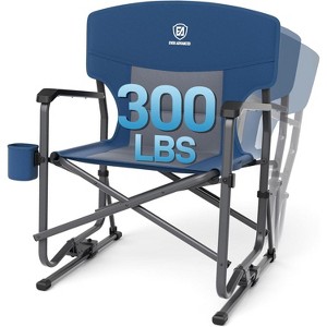 EVER ADVANCED Rocking Camping Chair, Outdoor Folding Rocker with Cup Holder, Steel, Supports 300 lbs - 1 of 4
