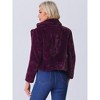 INSPIRE CHIC Women's Autumn Winter Cropped Notch Lapel Faux Fur Fluffy Jacket - 4 of 4