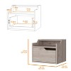 NicBex 13 inch Floating Nightstand with Drawer,Modern Side Table with Open shelf and Free Pull Design,Bedside Table for Bedroom,Living Room - 3 of 4