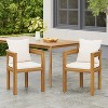 Christopher Knight Home Ulrich Patio Open Slat Design Acacia Wood Curved Dining Chair with Cushions (Set of 2) - 2 of 4