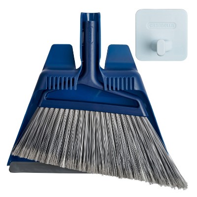 Casabella Click Clean and Organize Angle Broom Head with Dust Pan and Hook