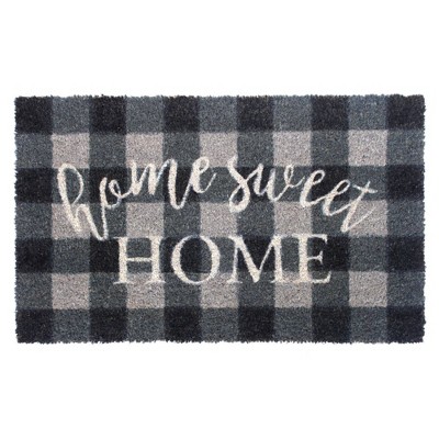 Tufted Home Sweet Home Plaid Doormat Gray - Raj