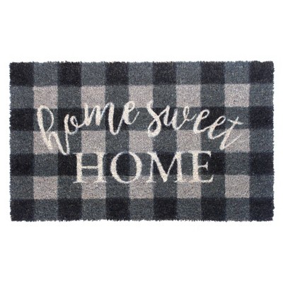 Tufted Home Sweet Home Plaid Doormat Gray - Raj