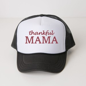Embroidered Thankful Mama - Womens Foam Trucker Hat - 1 of 2