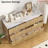 Living Room 6 Drawers Dresser for Bedroom, Fluted Dresser Chest of Drawers w/ Handle, Wood Modern Dressers for Closet, Furniture Storage Organizer - 3 of 4
