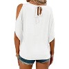 Imily Bela Casual Cold Shoulder Shirt for Women Loose Short Sleeve Scoop Neck Summer Top - 2 of 4