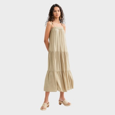 August Sky Women's Sleeveless Solid Color Midi Dress