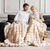3D bubble-shaped fur throw tie-dyeing 60X50|HULALA HOME-Natural - 4 of 4
