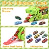 Skirfy 20 in 1 Dinosaur Transport Truck with 20 Cars, City Dinosaur Ultimate Hauler Track Toy, green - 3 of 4
