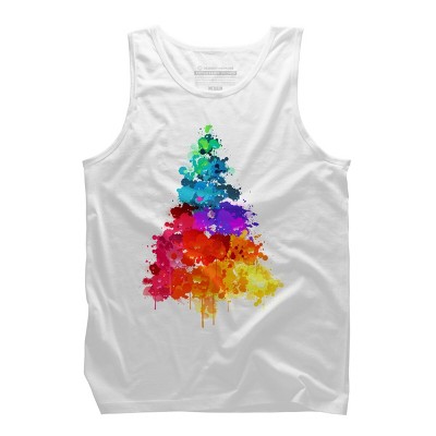 Men's Design By Humans Colorful Christmas Tree By DesignReadyStore Tank Top