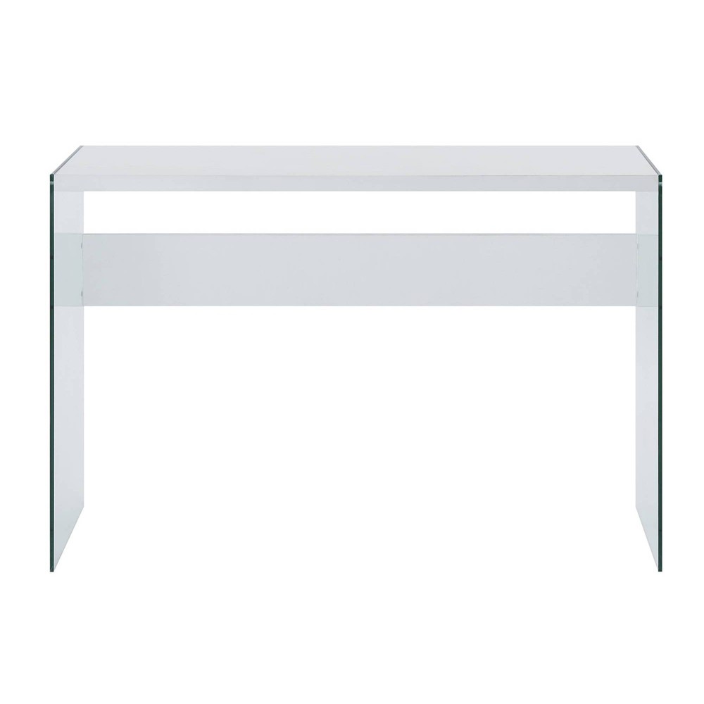 SoHo Console Table White - Breighton Home: Modern Entryway Furniture, Tempered Glass Shelf