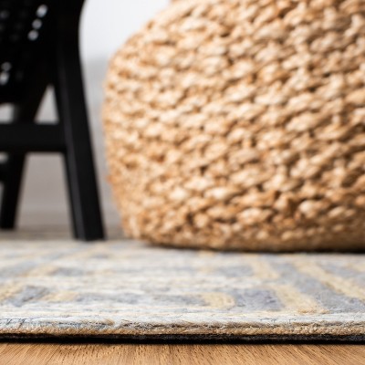 Gray Handmade Cotton and Synthetic Tufted Runner Rug