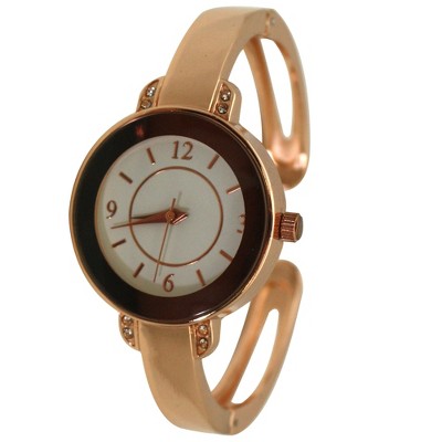 Olivia Pratt Metallic Round Face Bangle Women Watch
