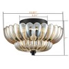 Claxy 3-light Modern Black Metal with Scalloped Amber Glass Shade Semi Flush Mount Ceiling Light for Hallway - 2 of 4
