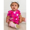 RuffleButts Baby Girls Knit Short Sleeve Bow Bubble Romper - 4 of 4
