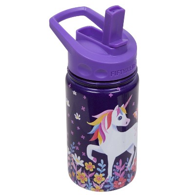 Unicorn Water Bottle for Girls and Boys with Pop it Keyring - 500