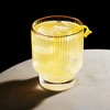 Viski Meridian Lowball Glasses Set of 2 - Vintage Drinking Tumblers - Art Deco Ripple Glassware Design,  12oz Gold Rimmed Crystal Drinking Set, Clear - 2 of 4