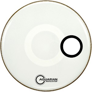 Aquarian Regulator RSM Off-Set Hole Bass Drum Head Gloss White 22 in. - 1 of 1