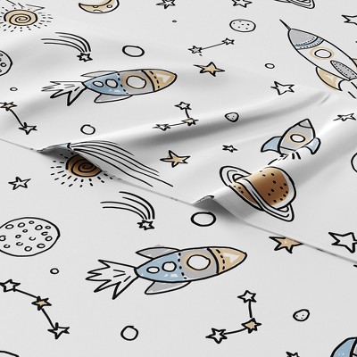 Kids Full Space Print Microfiber Deep Pocket Sheet Set