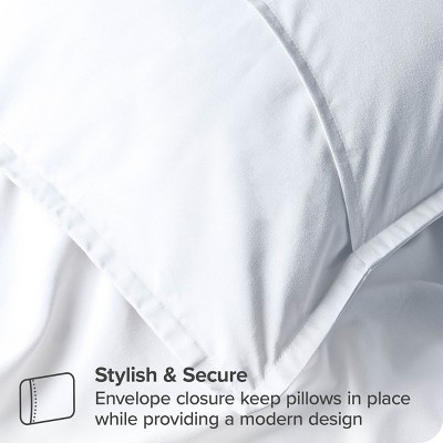 White Hypoallergenic Euro Size Polyester Pillow Sham Set