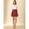 Allegra K Women's Plaid Tie Waist Short Ruffle Wrap Skirt - 3 of 4