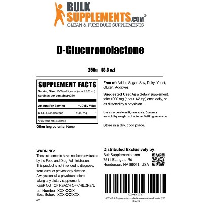 BulkSupplements D-Glucuronolactone Powder