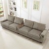 4-Seater Sofa Couch with Hidden Arm Storage, Sofa with USB Ports and Flip-Top Cup Holders, Corduroy Sofa with Plywood Frame - Koiai - 3 of 4