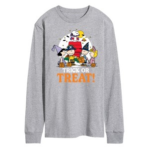 Men's - Peanuts - Trick Or Treat Moonlight Long Sleeve Graphic T-Shirt - 1 of 4