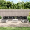 vidaXL Patio Furniture Set 10 Piece Garden Sectional Sofa with Cushions Steel - White - 2 of 4