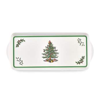 Pimpernel Christmas Tree Melamine Sandwich Tray - 15.1 x 6.5 Inches