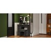 Hitow Makeup Table Set Vanity Table with Stool and Round Mirror Ring LED Strip Lights - 4 of 4