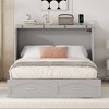 VYNXARIA Upgrade Your Space with This Full Size Gray Murphy Wall Bed: Drawer, Sockets, USB & Pulley Ease - 2 of 4