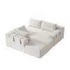 Modern Chenille Upholstered Sectional Sofa Couch Set, Modular 108" L-Shaped Sectional Living Room Sofa Set with 6 Cushions - 3 of 4