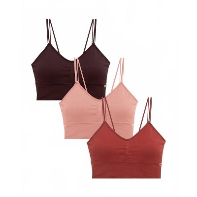 Women's 3-pack Seamless Rib Longline With Bungee Pullover Bralette - Danskin