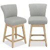 Dyonery Solid Wood Swivel Counter Upholstered Bar Stool 26.8" Height Set of 2 Barstools with Back & Arms for Kitchen Island,Home Bar - 3 of 4
