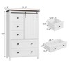 Farmhouse 5 Drawer Dresser for Bedroom, Tall Wood Dresser Chest of Drawer with Sliding Barn Door, Adjustable Shelf, Storage Organizer for Bedroom - 2 of 4
