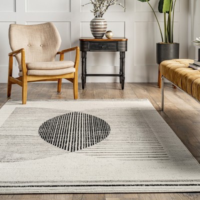 Eclipse Geometric 9' x 12' Gray Synthetic Area Rug