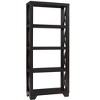 Vynxaria Modern bookcase display cabinet four tall shelves with X brace wooden frame and wooden legs - 4 of 4