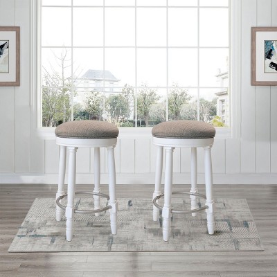 Bar Stool Set Of 2,360-Degree Swivel Bar Stool With Upholstered Seat,Counter Height Bar Stool,Bar Stool For Dining Room,Living Room-Cuddlewood