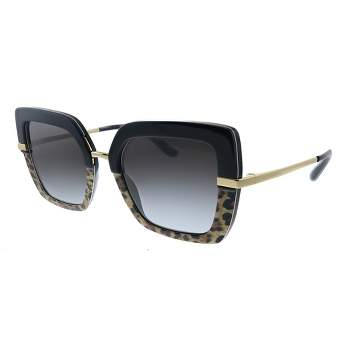 Dolce & Gabbana DG 4373 32448G Womens Square Sunglasses Top Black On Print Leo Black 52mm