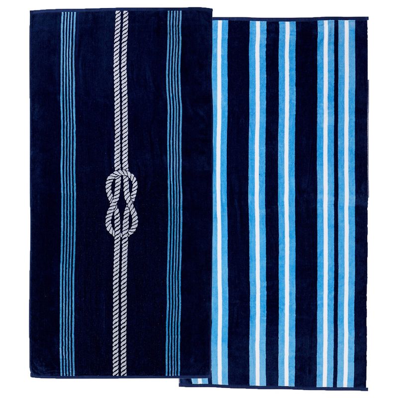2pk Summer Printed Cotton Beach Towels - Great Bay Home, 1 of 8