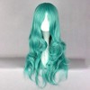 Unique Bargains Women's Curly Wigs 26" Green with Wig Cap Long Hair - 2 of 4