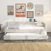 NicBex Full/Queen Size Upholstered Daybed with USB and Twin Size Trundle for Bedroom,Living Room,Guest Room,Apartment,Beige - image 2 of 4