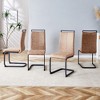SKRAN 4 Sit Dining Chairs,Upholstered Side Chair with C-shaped Metal Legs for Dining Room Kitchen Vanity Patio Club Guest Office chair(Brown) - 4 of 4