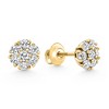 Pompeii3 1Ct Diamond Cluster Pave Studs Screwback Earrings 14k Gold Lab Created - 2 of 3
