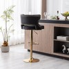 Set of 2 Upholstered  Swivel Bar Stools With Back and Footrest-ModernLuxe - 3 of 4