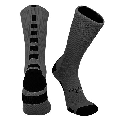 Pearsox Bolt Basketball Football Volleyball Crew Socks - Graphite, Black