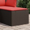 Garden Stool Black PE Rattan, Powder-Coated Steel, Polyester, FoamvidaXL - 3 of 4