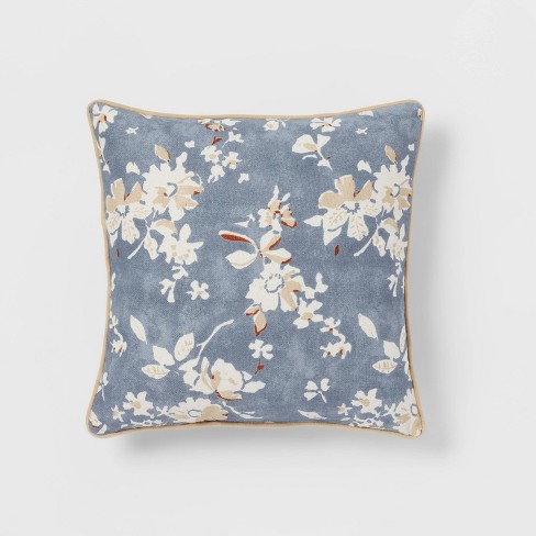 Floral Printed Square Throw Pillow - Threshold™ - image 1 of 4