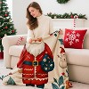 Lomsoe Christmas Throw Blanket, Santa Claus Christmas Decorations Winter Warm Flannel Throw Blanket Farmhouse Holiday Xmas Blankets. - 3 of 4